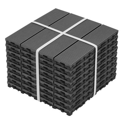 8.7 sq. ft WPC Interlocking Deck Tiles 11.8''x11.8'' Pack of 9 Waterproof Outdoor
