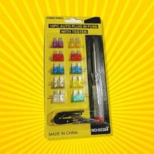 10PC Auto Blade Fuses with Tester 3A-30A - FREE SHIPPING