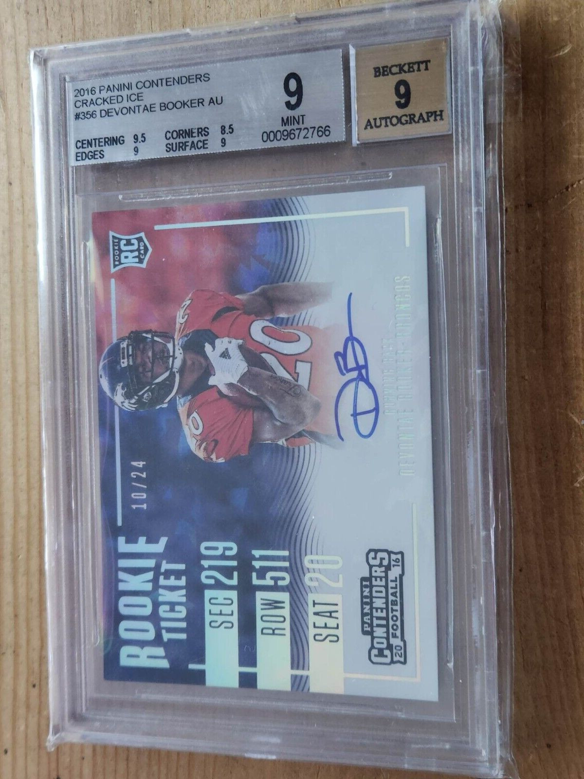 Devontae Booker Panini Contenders #356 Autograph-Cracked Ice Ticket