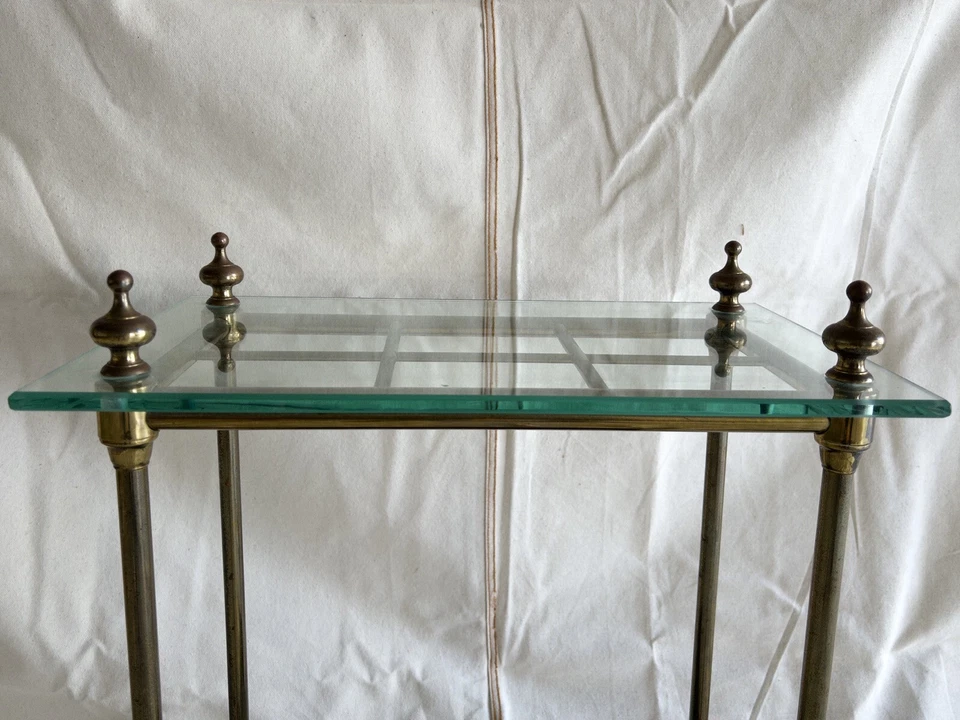 Paraguas victoriano inglés de latón y hierro fundido valet convertido en mesa auxiliar Foto 4 de 4