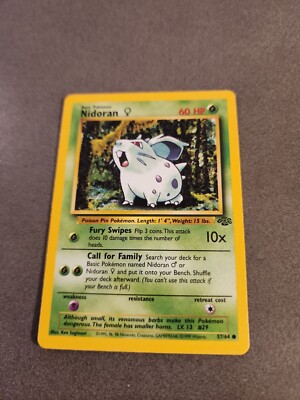 NIDORAN - Jungle Set - 57/64 - Common - Pokemon Card - Unlimited Edition - NM a3