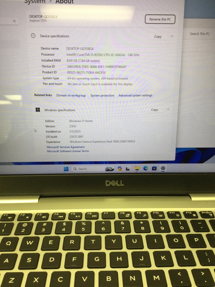 Dell Inspiron P70F 15.6 '' 128 GB Core i5 8th Gen 1.60GHz 8GB WIN 11 ...