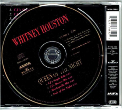 WHITNEY HOUSTON - Queen of the Night (CD 1993) 4 Trks. | eBay