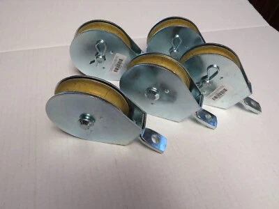 GRAINGER APPROVED 5 PCS) 3 INCH SWIVEL EYE PULLEY FOR 1/2" ROPE,650 LB LOAD,1/2" ID EYE,ZINC PLATE