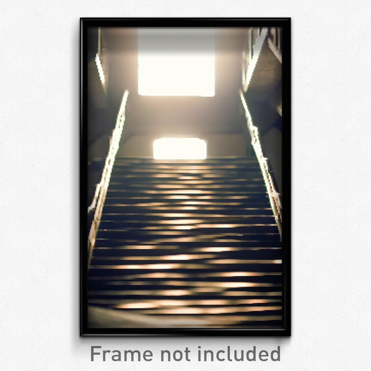 8-Bit Pixel Art Poster - Menacing Stair Psychedelic Trippy Gamer Print