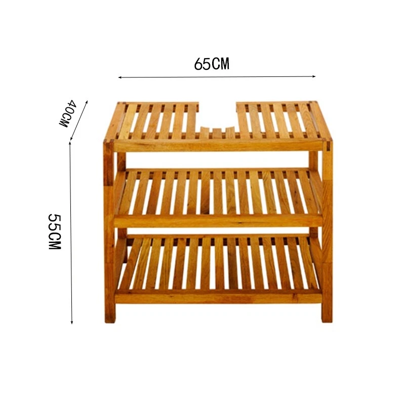 Waschbeckenunterschrank Waschbeckenregal Badezimmerregal, aus Walnussholz - Bild 2 von 2