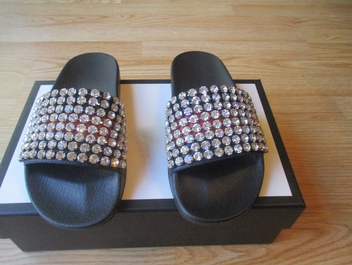 Gucci slides swarovski sales