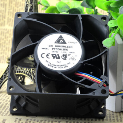 Delta PFC0812DE 12V 3.30A fan 80*80*38mm 4Pin