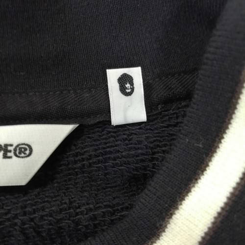 Bape OG Embroidered Ape Head Varsity Jacket VTG Black Size M Nigo Era - Picture 5 of 17