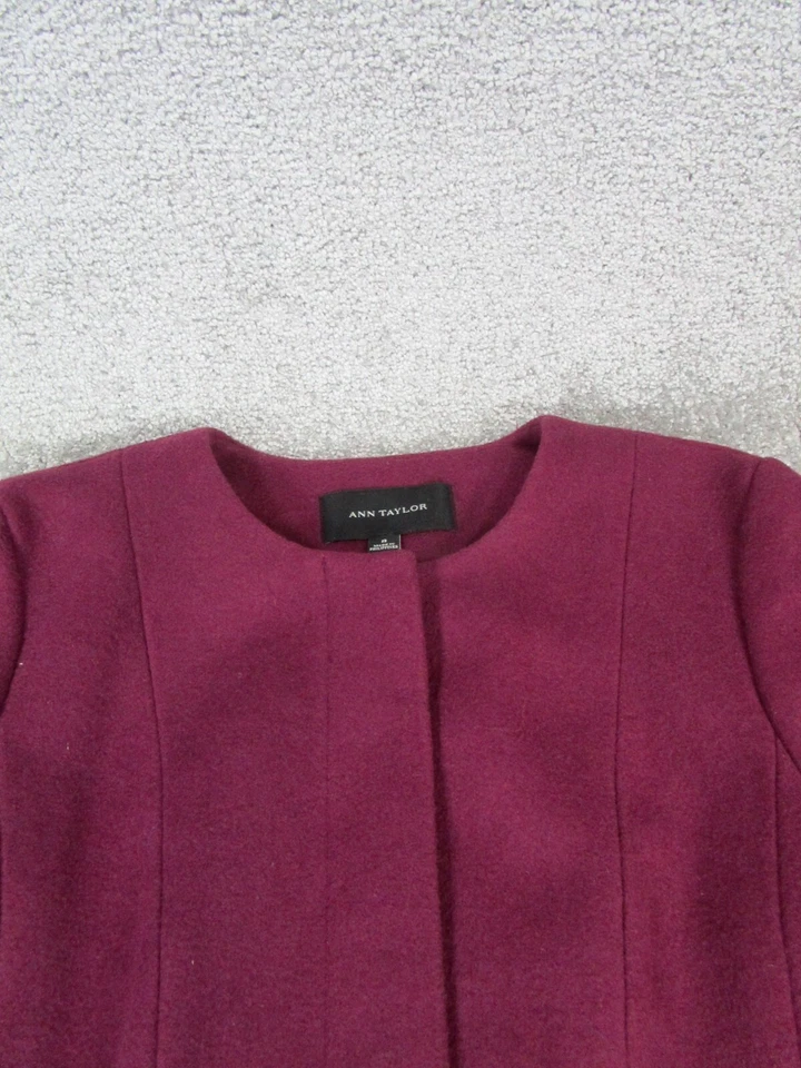 Ann Taylor пальто женщин 8 фиолетовый шерстяная смесь - Изображение 2 из 4