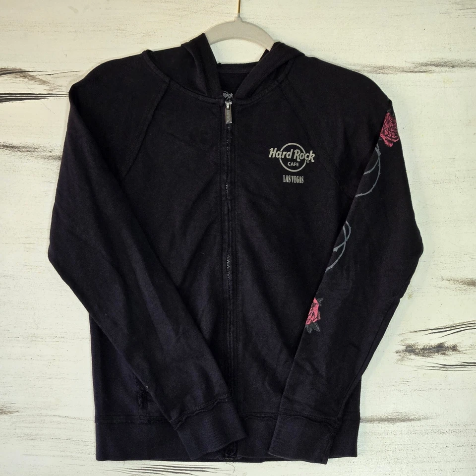 Hard Rock Hoodie Cafe Las Vegas Hollywood Rose Full Zip Unisex Sz S Born to Rock - Image 3 of 4