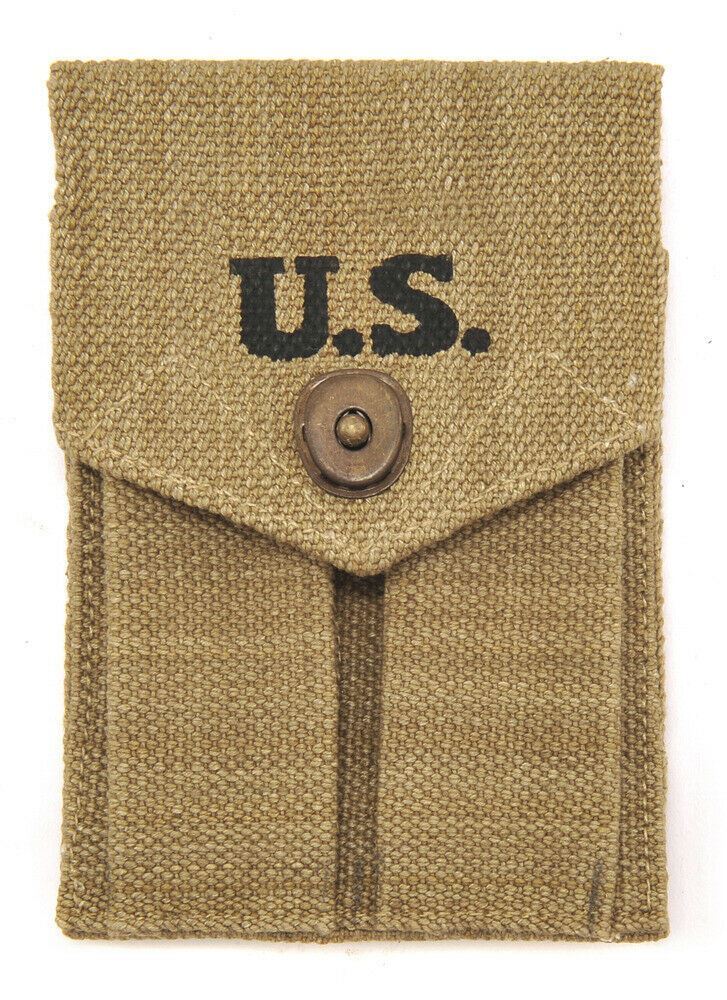 COLT 45 AUTO DOUBLE MAGAZINE POUCH Marked JT&L 1942-image