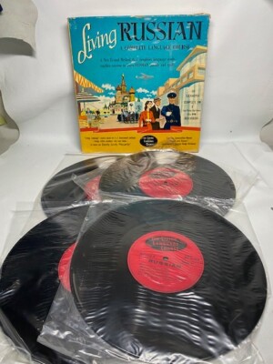 Living Russian-A Complete Language Course for LP Record Set w/Manuals 33-1/3 RPM