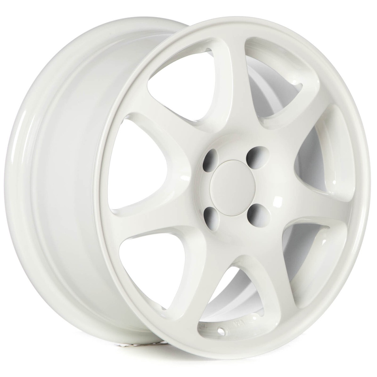 4 15x7 4x100 +35 4 Circuit CP42 Gloss White Wheels JDM Civic Type 