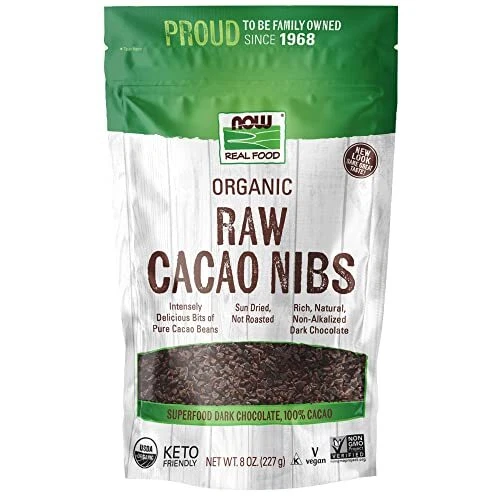 Semillas de cacao orgánicas y crudas NOW FOODS de 8 oz Foto 4 de 4