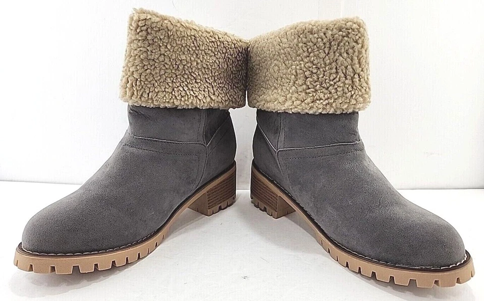 ROSY Mujer Invierno Botas Zapato Tallas 6, 8, 9, 9.5 y 10M Imitación Gamuza y Piel Sintética NUEVO Foto 4 de 4