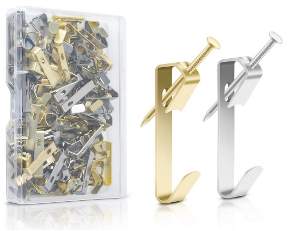 130 PCS Wall Picture Hangers Picture Hanging Kit with Heavy Duty Hooks