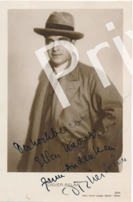 Autographe Acteur Didier Aslan Signé Dédicace M1.45 - Photo 1/2