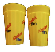 2 Vtg 1980s Kodak Film Advertising Plastic Beverage Cups PESCOR Texas, USA
