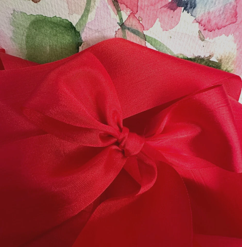 3 Yardas Cinta de Seda REAL 1.25" ROJA/Auténtica 100% CINTA DE SEDA ¡VIDEO AHORA! Foto 2 de 4