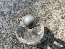 925 Sterling Silver Genuine Pearl Ring-Size8