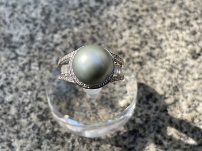 925 Sterling Silber Ring mit echten Perlen - Größe 8