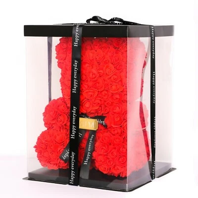 ROMEO&LOVE Rote Rosen Bär Rosenbär 40cm Teddybär GRAVUR Romantik Love Weihnachts Geschenk