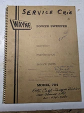 WAYNE POWER SWEEPER MODEL 704 OPERATOR SERVICE MANUAL PARTS LIST SHOP BOOK