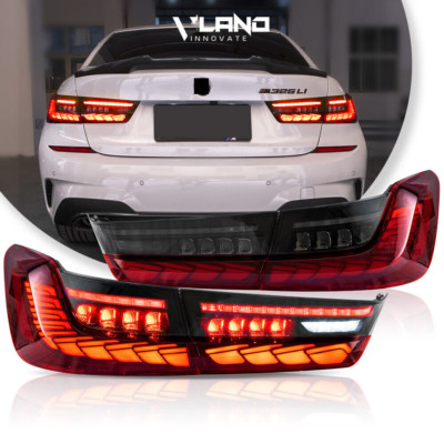RED VLAND GTS Tail Lights For BMW 3 Series G20 M3 2019-2025 W/Start-Up Animation