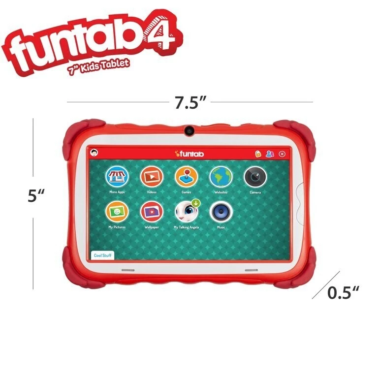 Ematic Funtab4 7" Kids Tablet with Android 8.1 Oreo (Red)- New - Image 2 of 4