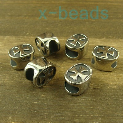 6pcs stainless steel Lanyard Bead Paracord bracelet beads zipper pull XLB442
