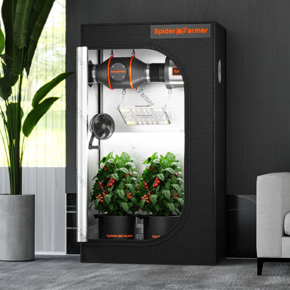 Spider Farmer Indoor Grow Tent Mylar 1680D Oxford Green Room Hydroponic Plants - image 4 of 4