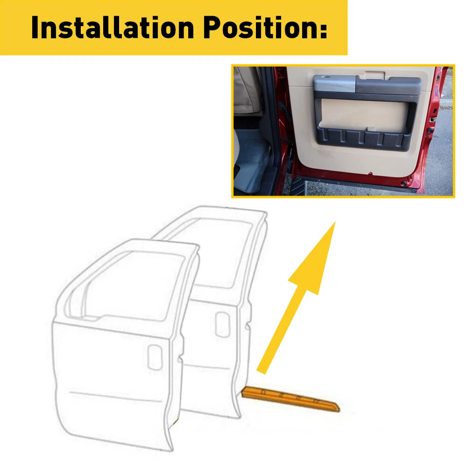 Sello inferior trasero para puerta izquierda derecha para Ford F350 F450 Super Duty 1999-2016 Foto 2 de 4