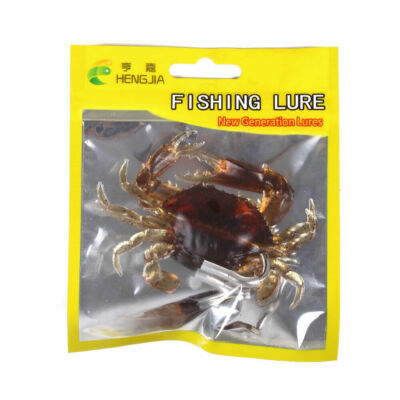 3pcs 8cm/19g 3D Simulation Crab Bait with Hook Soft Silicone Fishing Lure  Tackle | eBay