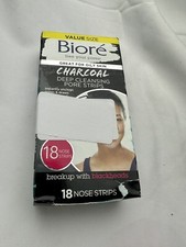 Biore Charcoal Blackhead Remover Pore 18 Strips for Blackhead Remove