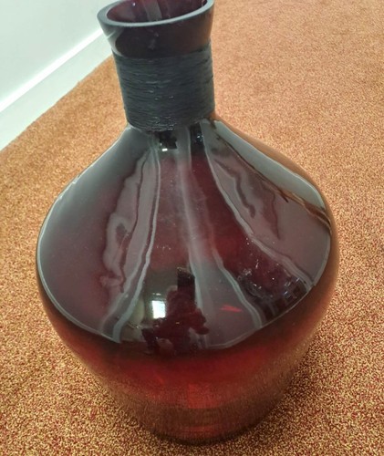 Large Vintage Frency Ruby Red Glass Bottle Boulangerie Au Bon Gout Advertising - Picture 6 of 6