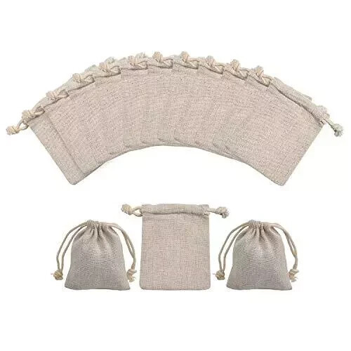 20 PACK Canvas Drawstring Bag Cotton Pouch Gift Sachet Bags, Approx 4X5"