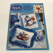 Leisure Arts Cross Stitch Pattern Booklet Disney Pooh Merry Christmas to You
