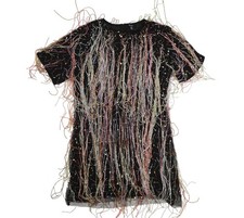 Nasty Gal Dress Womens 14 Multicolor Tassel Beaded Mini Shift Party Cocktail