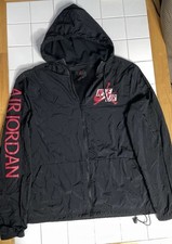 Nike Air Jordan Jacket Mens Medium Black Flight MVP Full Zip Graphic Jumpman