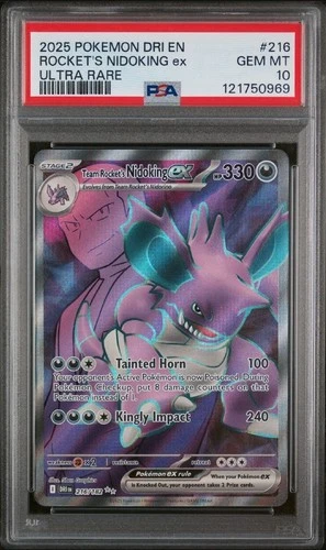 PSA 10 GEM MINT 2025 DESTINED RIVALS ROCKET'S NIDOKING EX DRI EN 216/182 UR🔥
