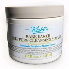 NEW Kiehl’s Rare Earth Deep Pore Minimizing Clay Mask 4.2 oz – Full Size