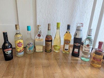 Großes Spirituosen Likör-Paket 10 Flaschen Rum Weinbrand Martini Baileys Schnaps