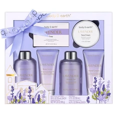 BODY & EARTH Bath and Body Gift Set - Luxurious 6 Pcs Bath Kit for Women, Relaxi