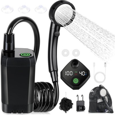Camping Dusche Portable 6000mAh mit Pump und Wasser Temperatur Anzeige Outdoo...