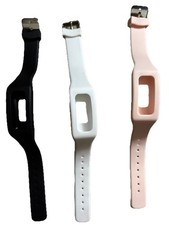 3 Smartwatch Watch Bands Black White Pink Silicone Buckle Metal Clasp