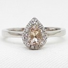 World Class .60ctw Peach Morganite & White Sapphire 925 Silver Ring Size 7 — photo 4