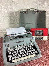 1968 HERMES  3000  HP-2/66 Portable Typewriter Sea Foam Green Case Switzerland thumbnail