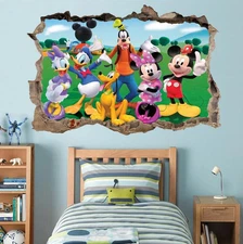 Mickey Mouse Clubhouse 3D Smashed Wall Decal Wall Sticker Art Mural Disney FS
