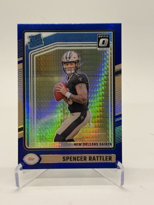 2024 Donruss Optic Blue Hyper Spencer Rattler New Orleans Saints